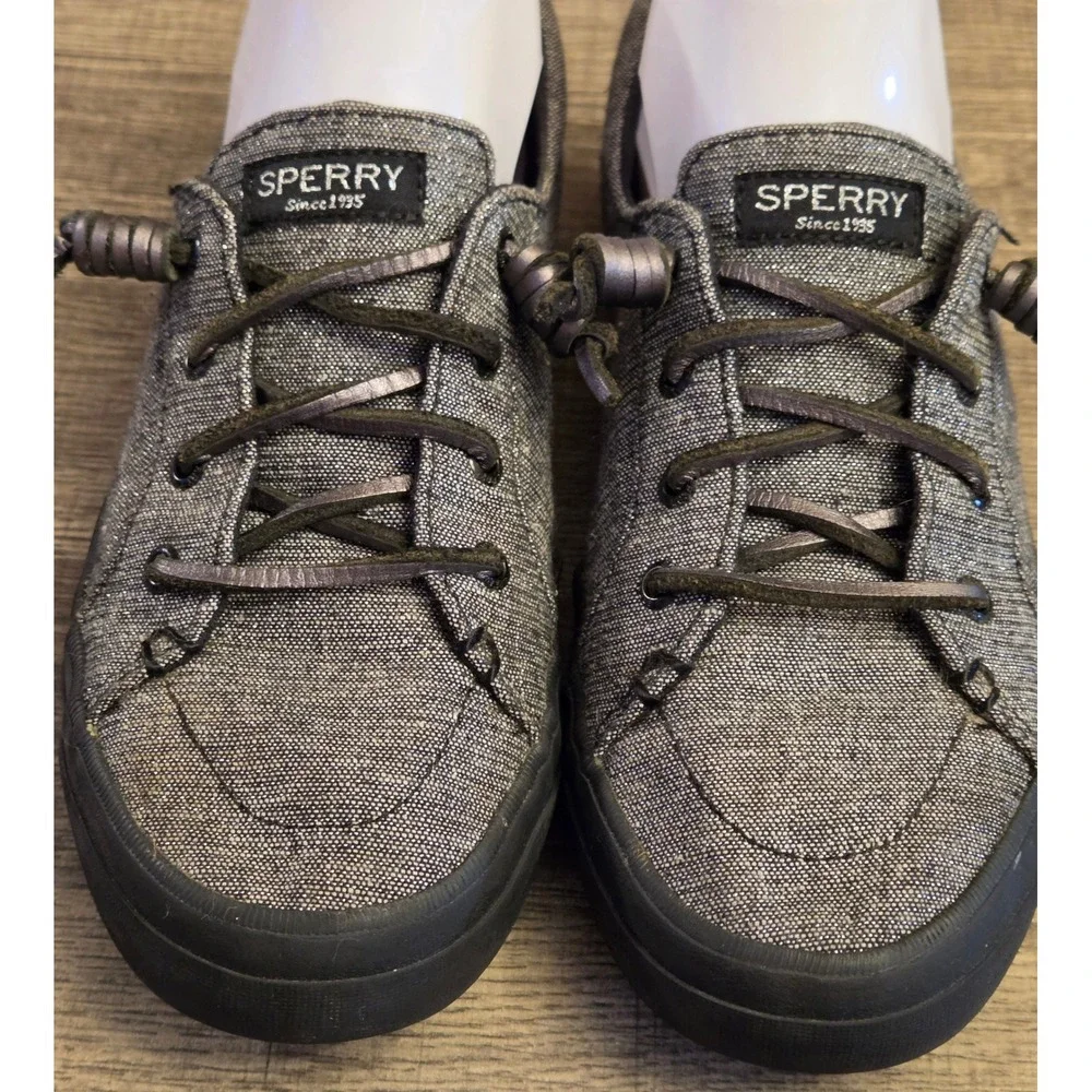 Sperry Top Sider Crest Vibe Slip On Shoes Womens Size‎ 7.5 Glitter Black Gray